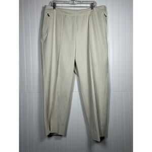 Lauren Ralph Lauren cream business trouser pocket zippers women’s Sz 18 W office